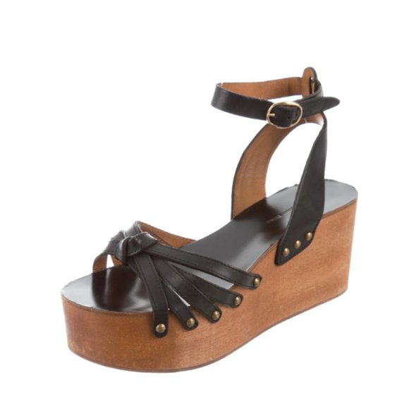 ÉTOILE ISABEL MARANT Leather Ankle Strap Sandals - Picture 1 of 5
